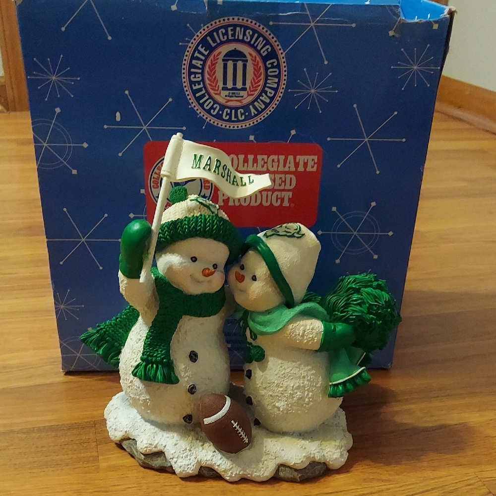 Marshall Snowman Couple with Green and White Accents